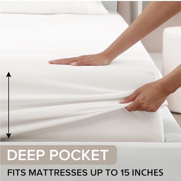 nwt UGG Full Sheet Set 4 Piece Luxury Premium Bedding Set in White Deep Pockets - Picture 9 of 17